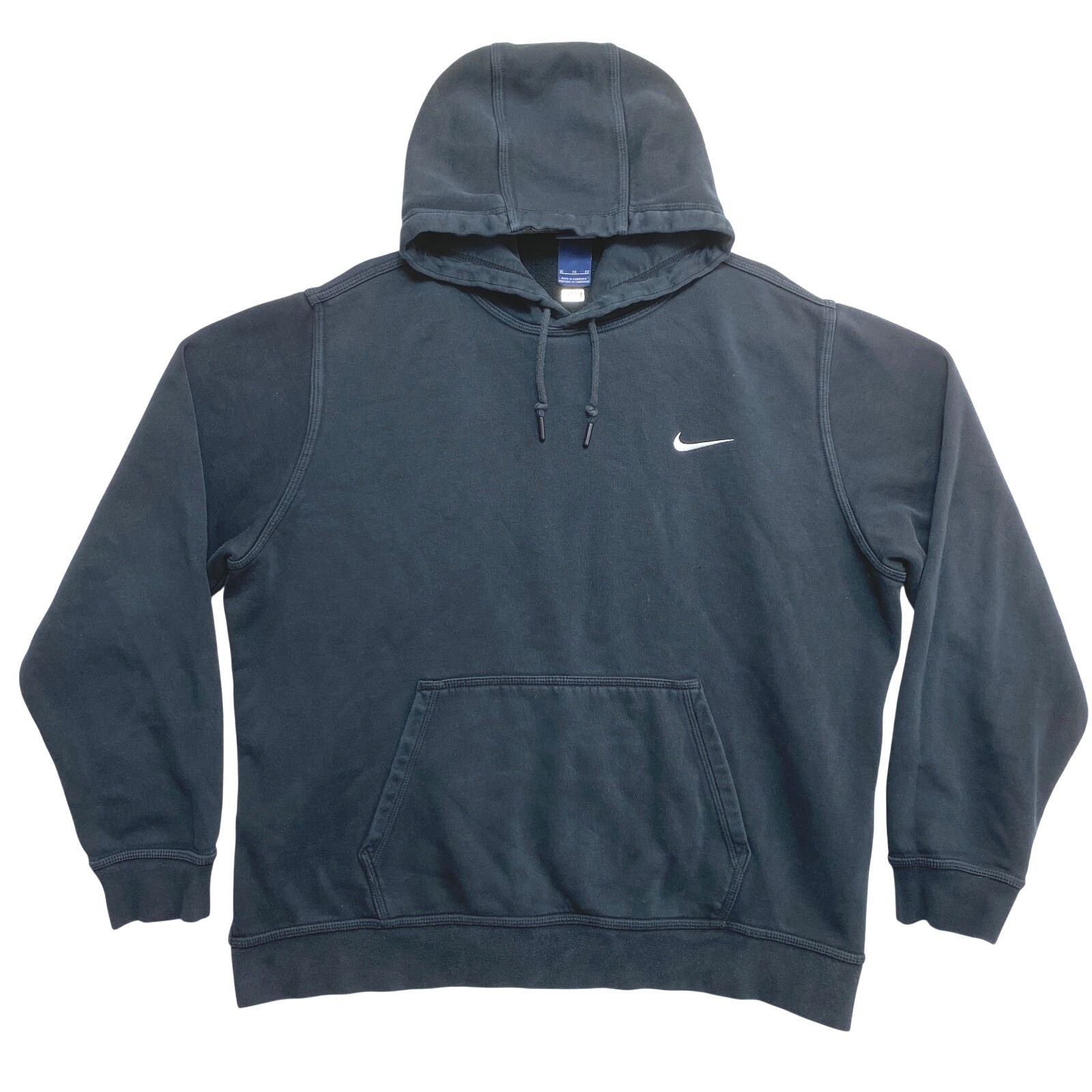 Nike Hoodie Mens Xl Black Faded Pullover Fleece Sweatshirt Pullover